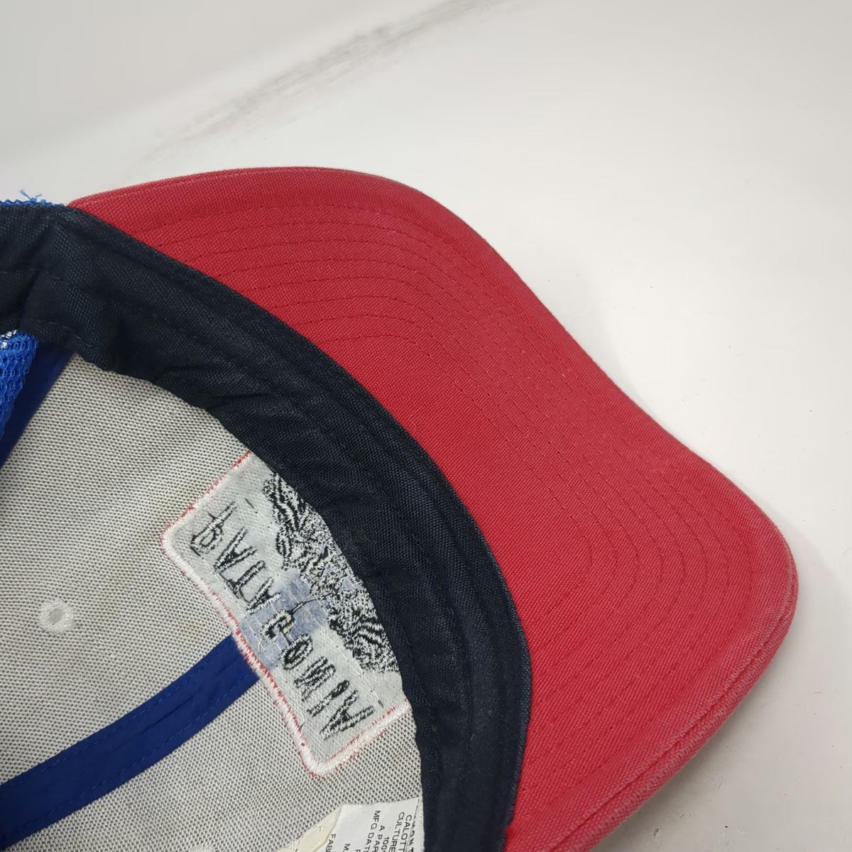 Patagonia Trucker Hat Blue Red White One Size Mesh Back Snapback Mountain Patch