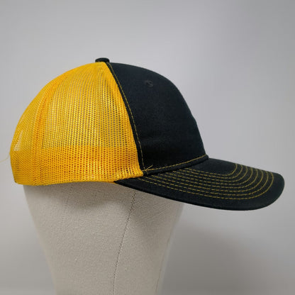 Port Authority Trucker Hat Black Yellow One Size Anixter Logo Embroidered Mesh