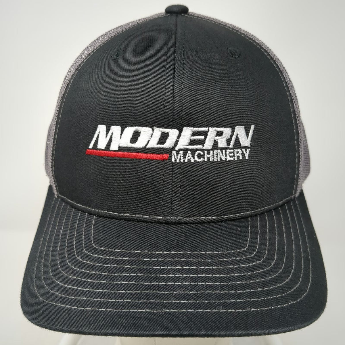 Richardson Trucker Hat Black Gray One Size Mesh Back Snapback Modern Machinery