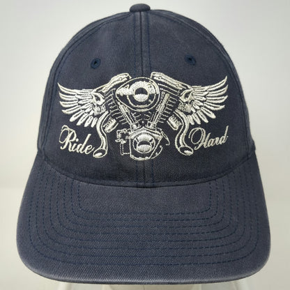 Port Authority Builders FirstSource Ride Hard Motorcycle Hat Blue Baseball Cap M
