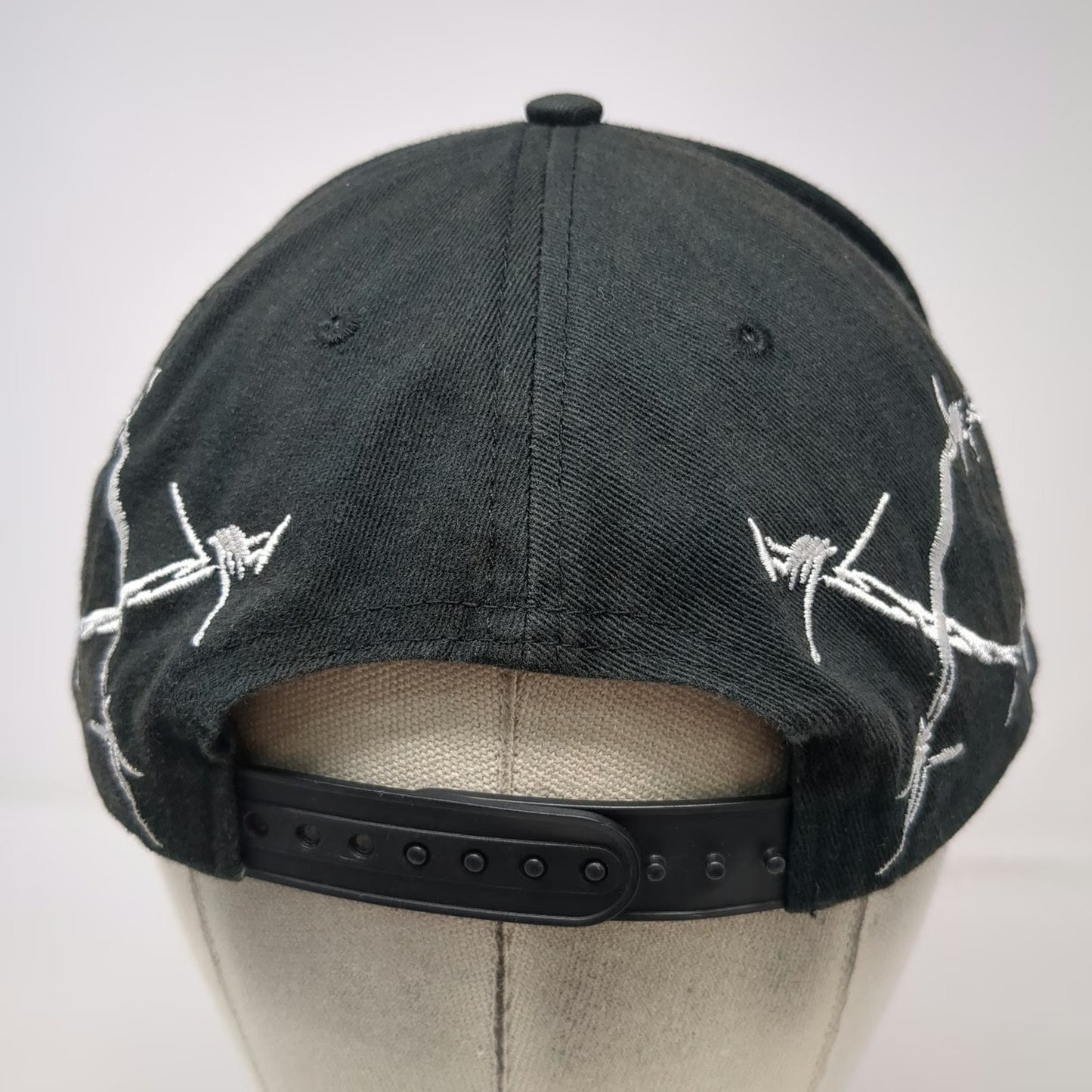 Broken Promises 5 Panel Black One Size Barbwire Embroidered Snapback Hat Logo