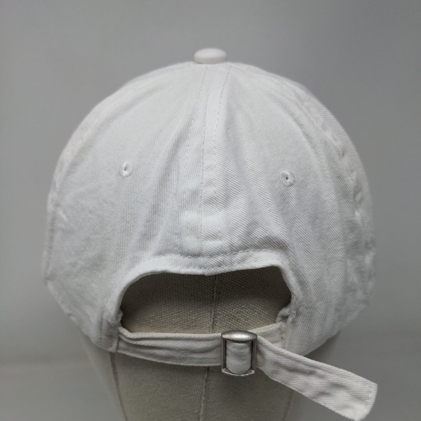 Butterfly Slideback Hat White OS Adjustable Embroidered Vented Holes Cotton