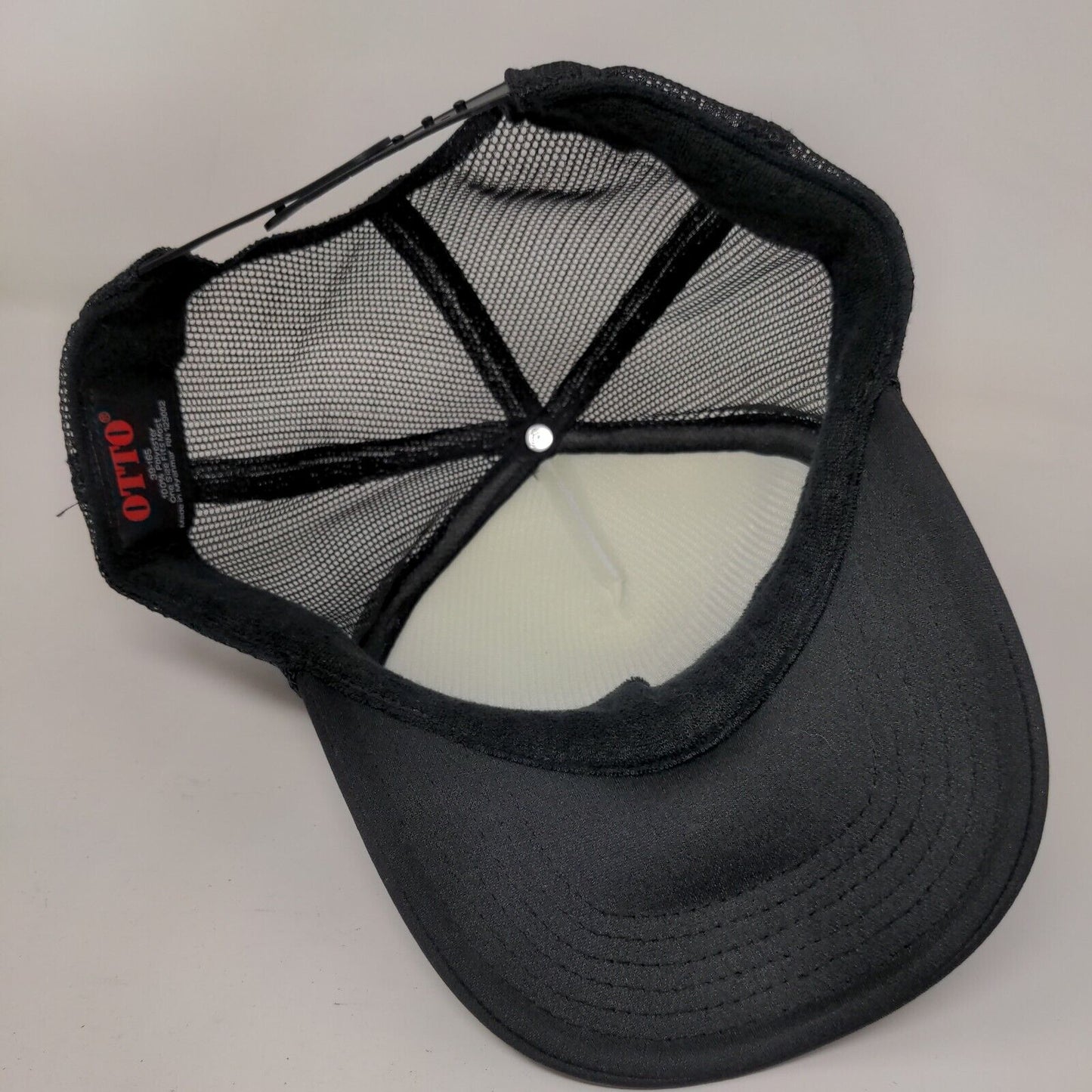 Clegg Snapback Trucker Hat Black OSFM Adjustable Mesh Back Rope Otto Polyester