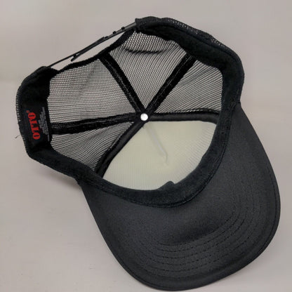 Clegg Snapback Trucker Hat Black OSFM Adjustable Mesh Back Rope Otto Polyester