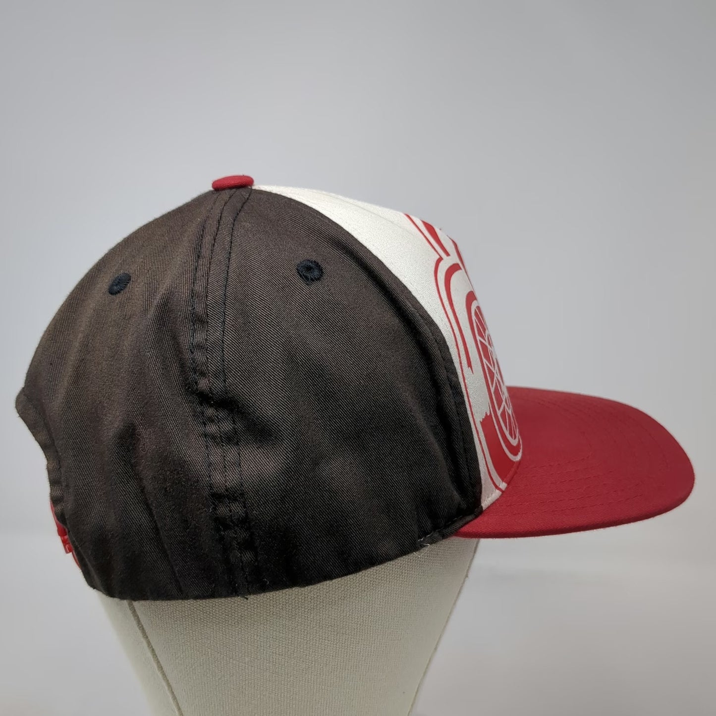 American Needle Detroit Red Wings NHL 5 Panel Snapback Hat Black Red White OSFM