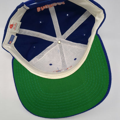 Denver Broncos NFL New Era Snapback Hat Blue OSFM Green Underbrim Wool Blend Pro