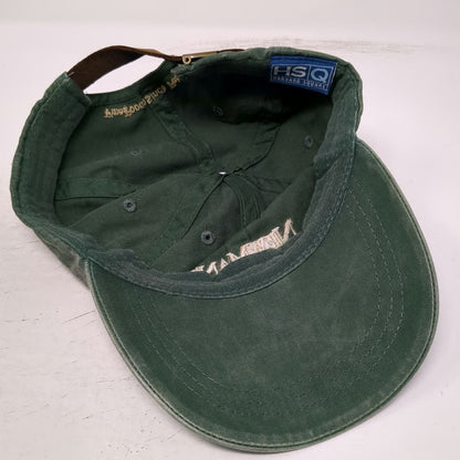 Harvard Square Baseball Cap Green One Size Newman's Own Fine Foods Leather Strap