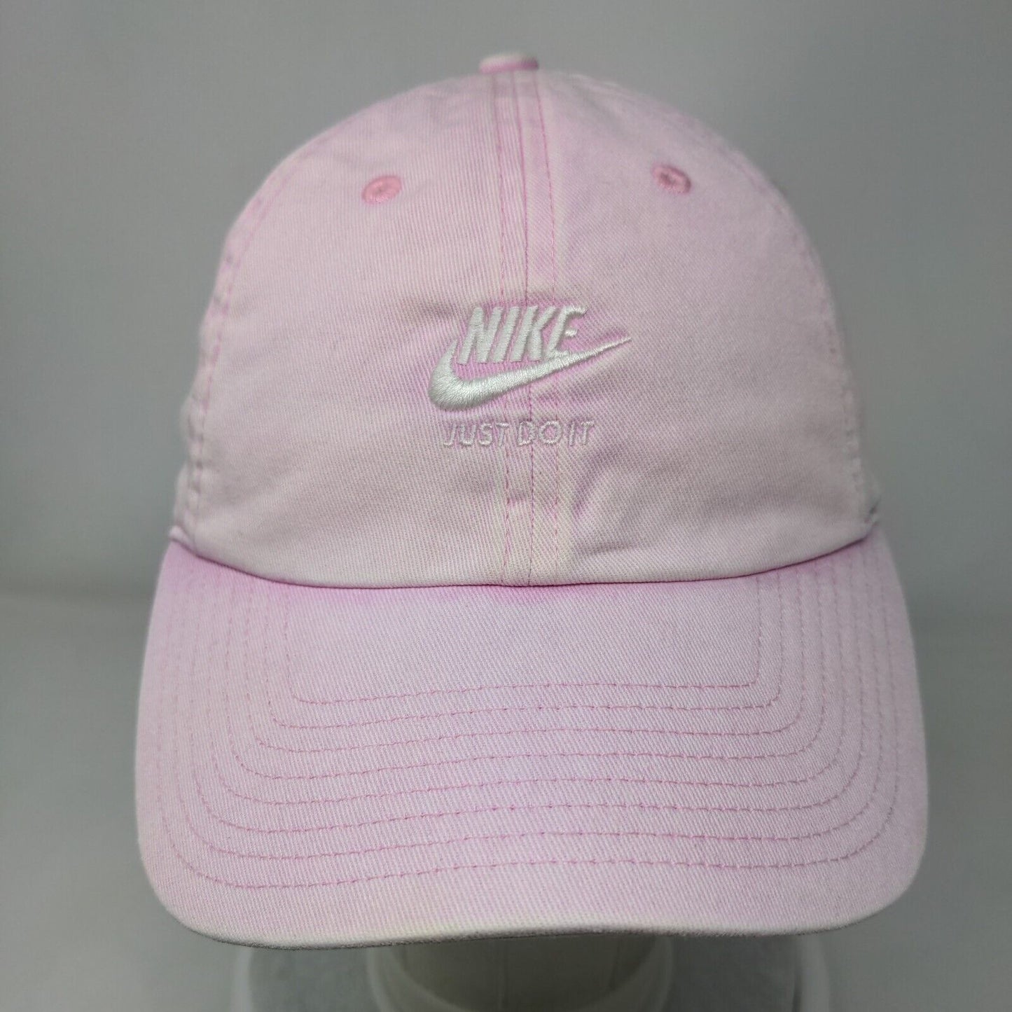 Nike Slideback Hat Pink One Size Adjustable Embroidered Swoosh Logo 6 Panel