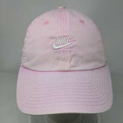 Nike Slideback Hat Pink One Size Adjustable Embroidered Swoosh Logo 6 Panel