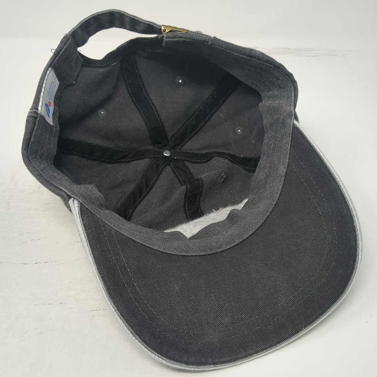 Ahead Baseball Cap Gray One Size Lake Tahoe Side Zipper Pocket Hat Slideback