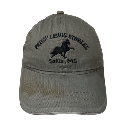 Percy Lewis Stables Horse Strapback Hat Brown OSFM Embroidered 6 Panel