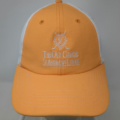 St Andrews Links Old Course Baseball Cap Orange One Size Slideback Golf hat