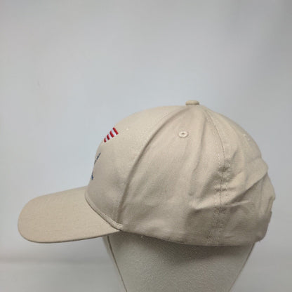 Smile You're On Cannabis Strapback Hat Tan OSFM Embroidered 6 Panel