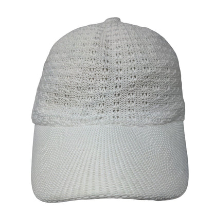 Saks Fifth Avenue Strapback Hat White One Size Crochet Adjustable Blank