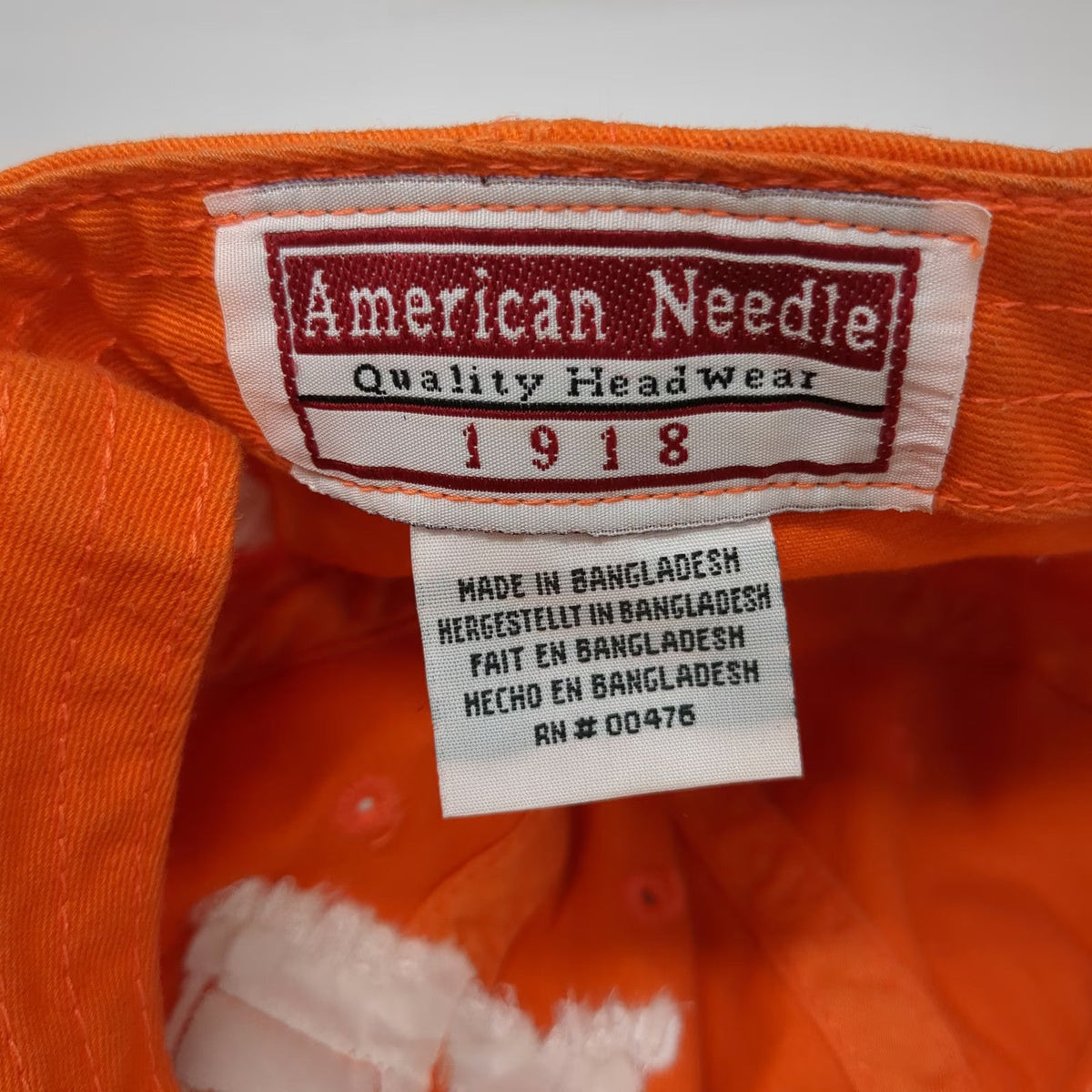 American Needle Baseball Cap Orange OSFM Davis Cup USA Serbia Boise Idaho Hat