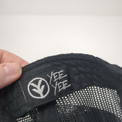Yee Yee Logo USA Flag Snapback Trucker Hat Black One Size Mesh Back