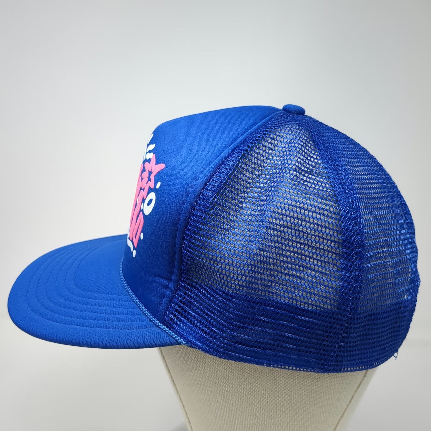 Hawaiian Headwear Blue OS Trucker Hat Pink Hawaii Graphic Mesh Snapback Rope