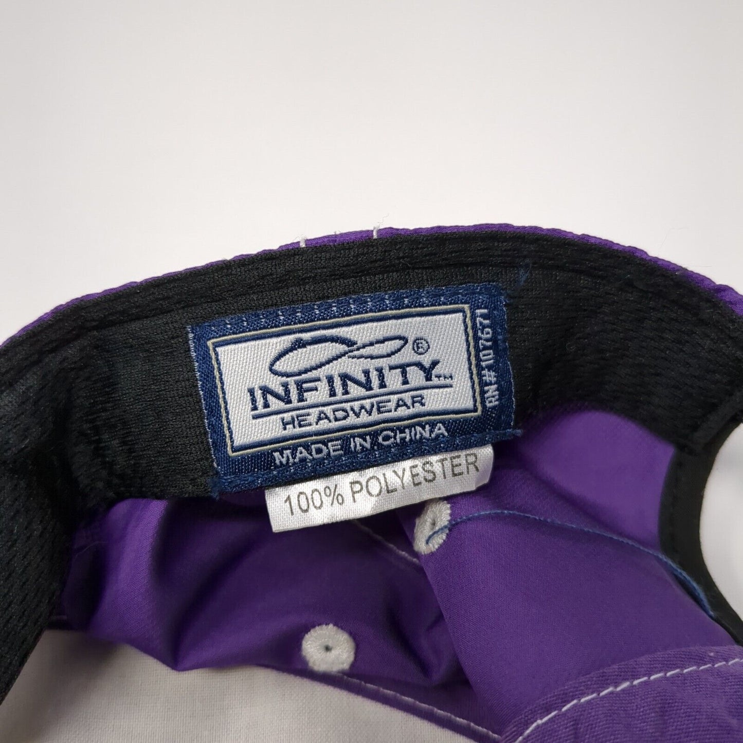 Infinity Headwear Strapback Hat Purple OSFA Adjustable Vented Hole Blank