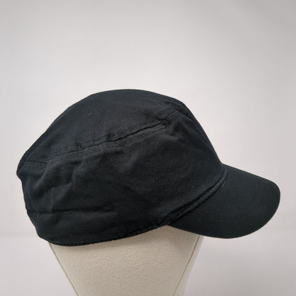 Bongo Cadet Army Cap Black One Size Stretch Embellished Rhinestone Cotton
