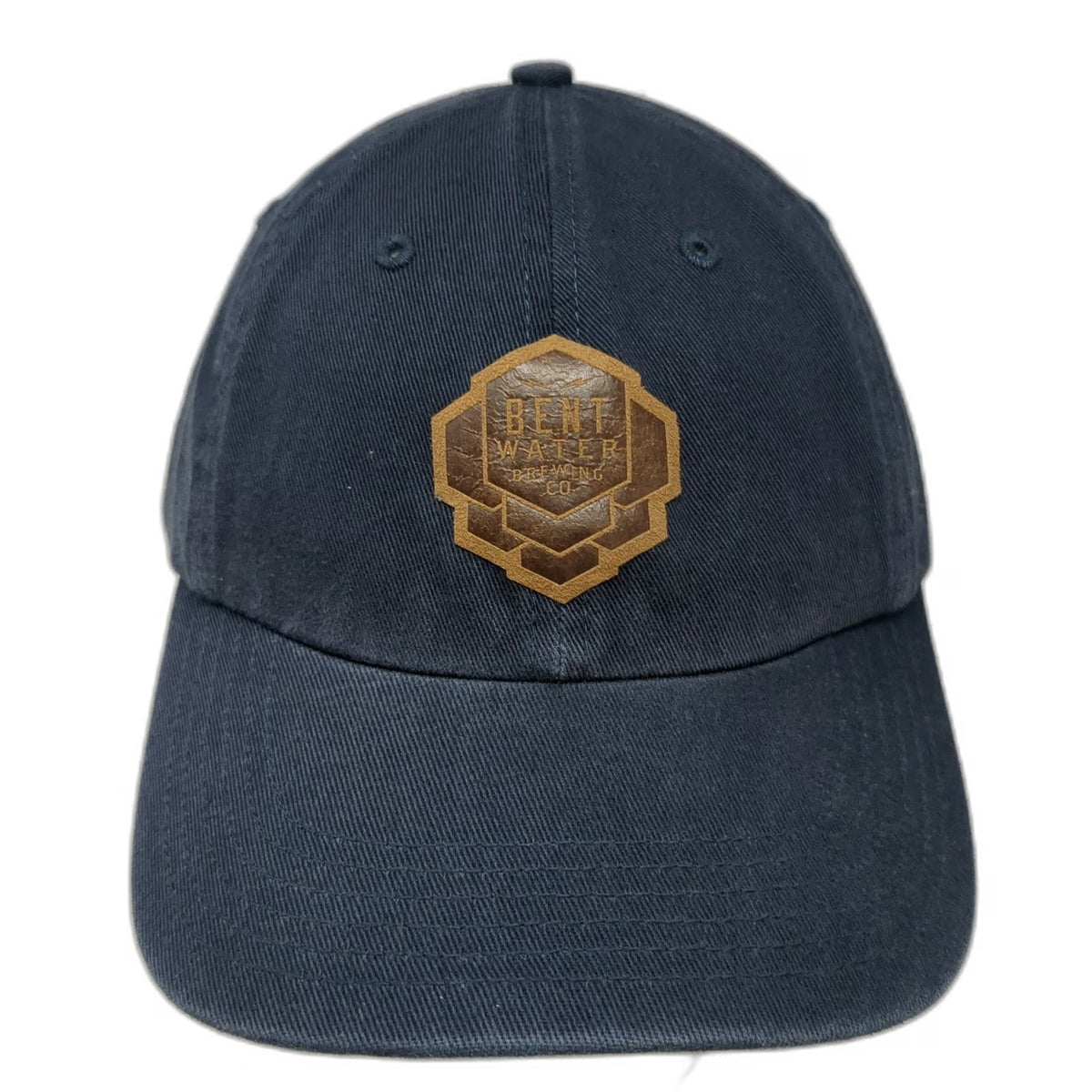 Richardson Baseball Cap Blue One Size Bent Water Brewing Co Leather Patch Hat