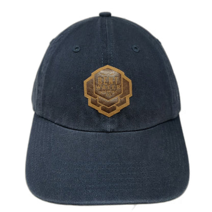 Richardson Baseball Cap Blue One Size Bent Water Brewing Co Leather Patch Hat