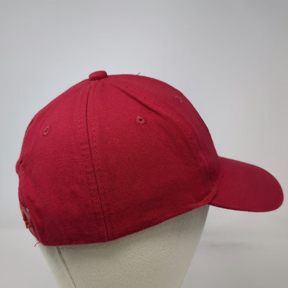 Red Snapback Hat One Size RP Logo Circle Patch Structured Adjustable Baseball