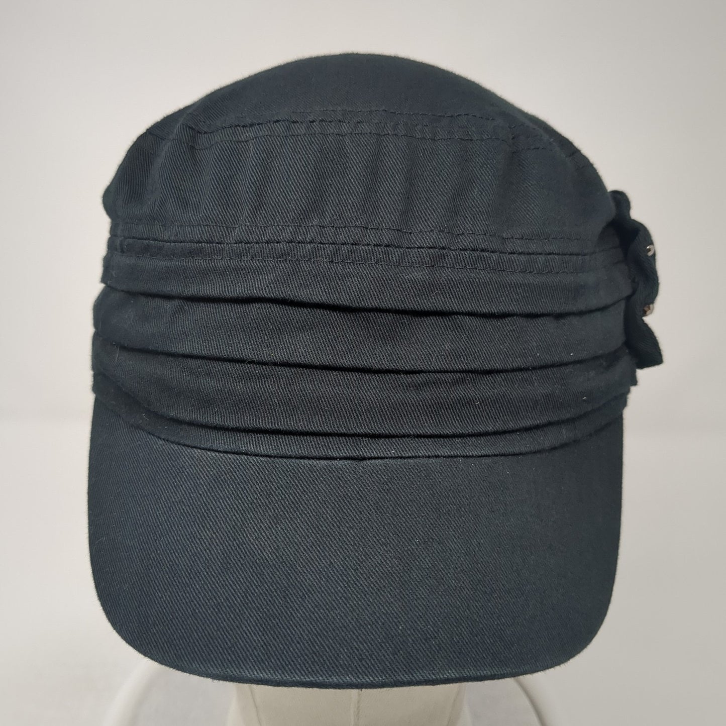 Unbranded Fitted Cadet Army Cap Hat Black One Size Bow Rhinestone