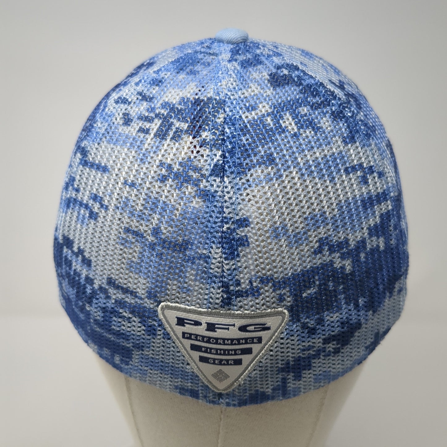 Columbia PFG Fitted Trucker Hat Blue Medium Lightweight Embroidered Mesh Back