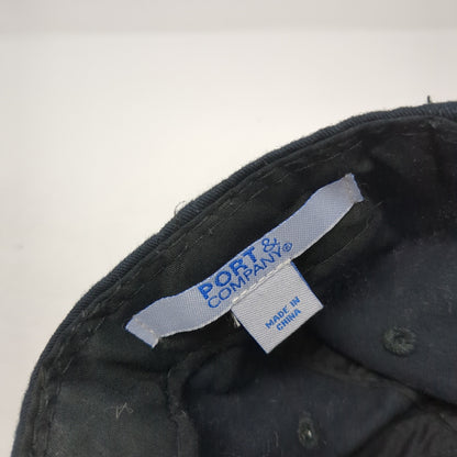 Team Deeper Strapback Hat Black Graphic Spell Out Logo 100% Cotton Adjustable