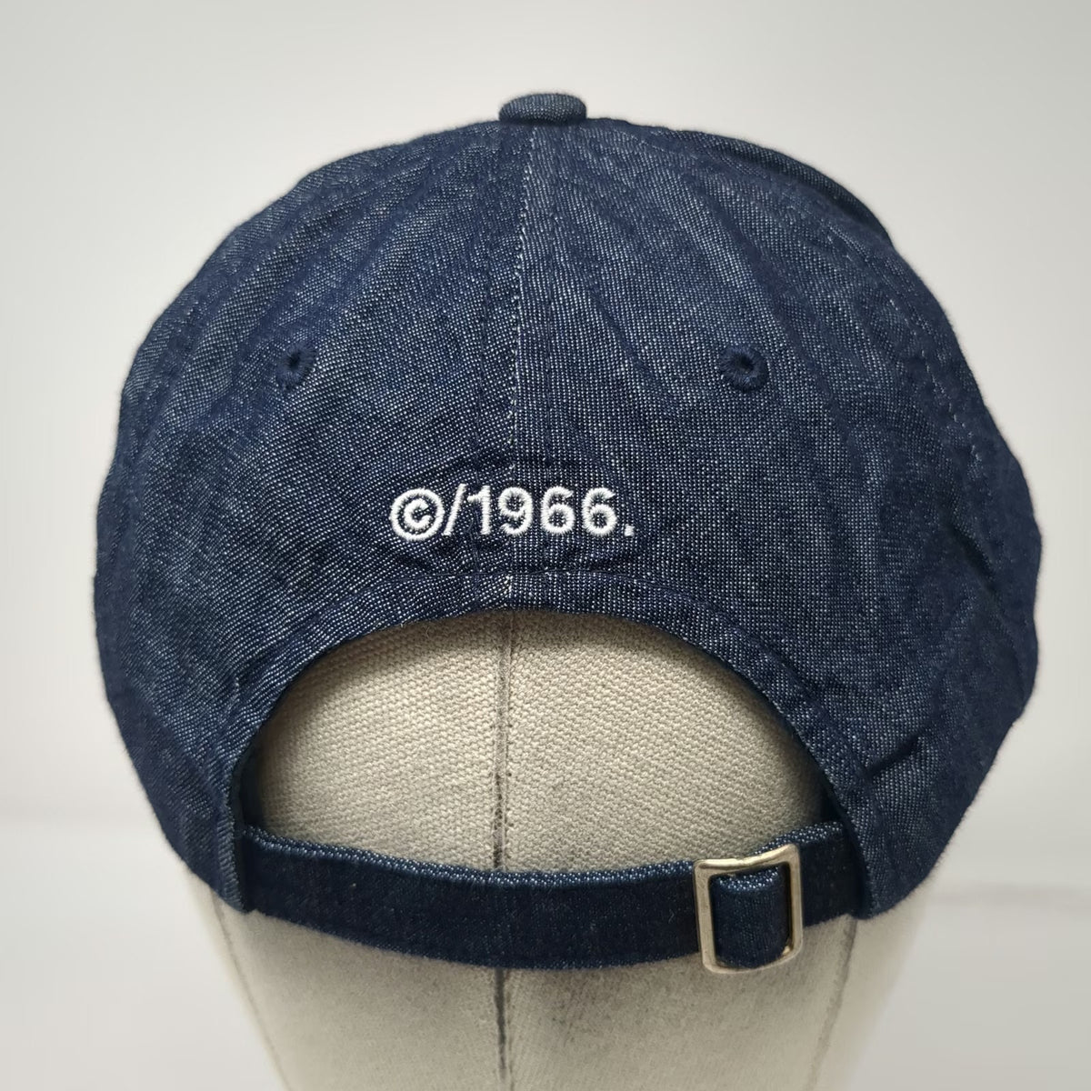 The North Face Baseball Cap Blue One Size Denim 1966 Logo Slideback Buckle Hat