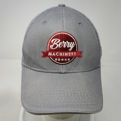 Crown Baseball Cap Gray Red White OSFM Mesh Back USA Flag Berry Machinery hat