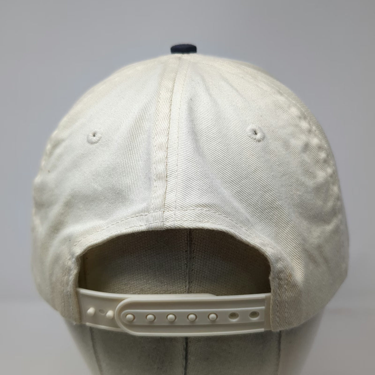 Vitronic Snapback Hat Beige One Size Stars and Stripes Newspaper Logo Blue Brim