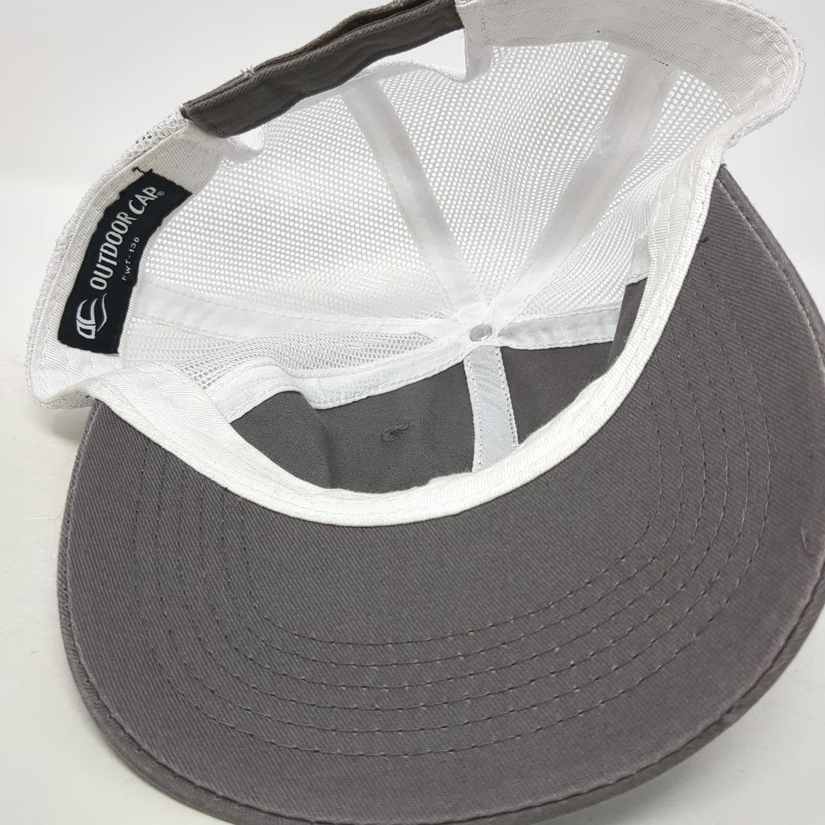 Outdoor Cap Baseball Cap Gray OS Hellas Patch Mesh Back Strapback Hat Blue Logo