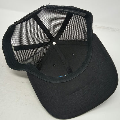Richardson Trucker Hat Black Blue One Size Mesh Back Snapback Pfister Logo