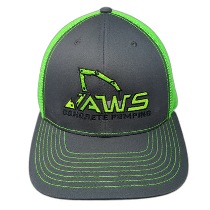 Richardson Trucker Hat Gray Green One Size Jaws Concrete Pumping Mesh Snapback