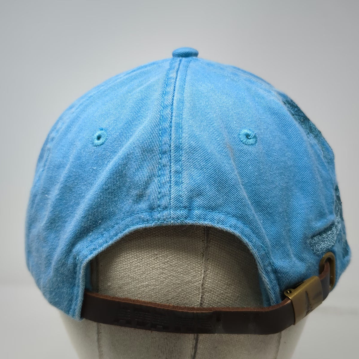 Adams Baseball Cap Blue One Size Snook Inn Marco Island Hat Leather Side Art