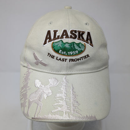 Alaska The Last Frontier Slideback Hat Tan One Size Embroidered 6 Panel