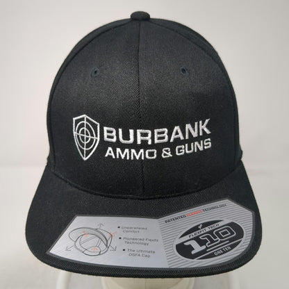 Flexfit Snapback Black One Size Burbank Ammo & Guns Target Shield Logo 110 Hat