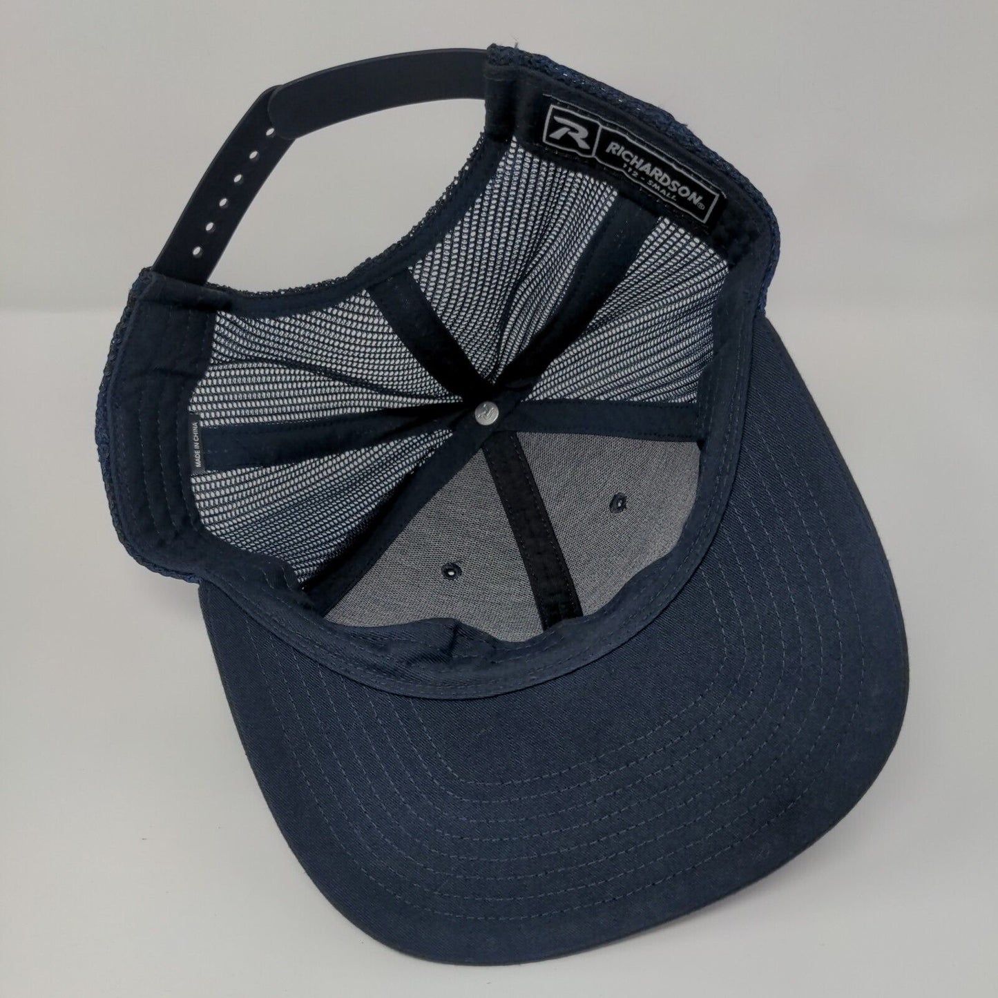 Richardson Snapback Mesh Back Trucker Hat Blue Small Patch Adjustable