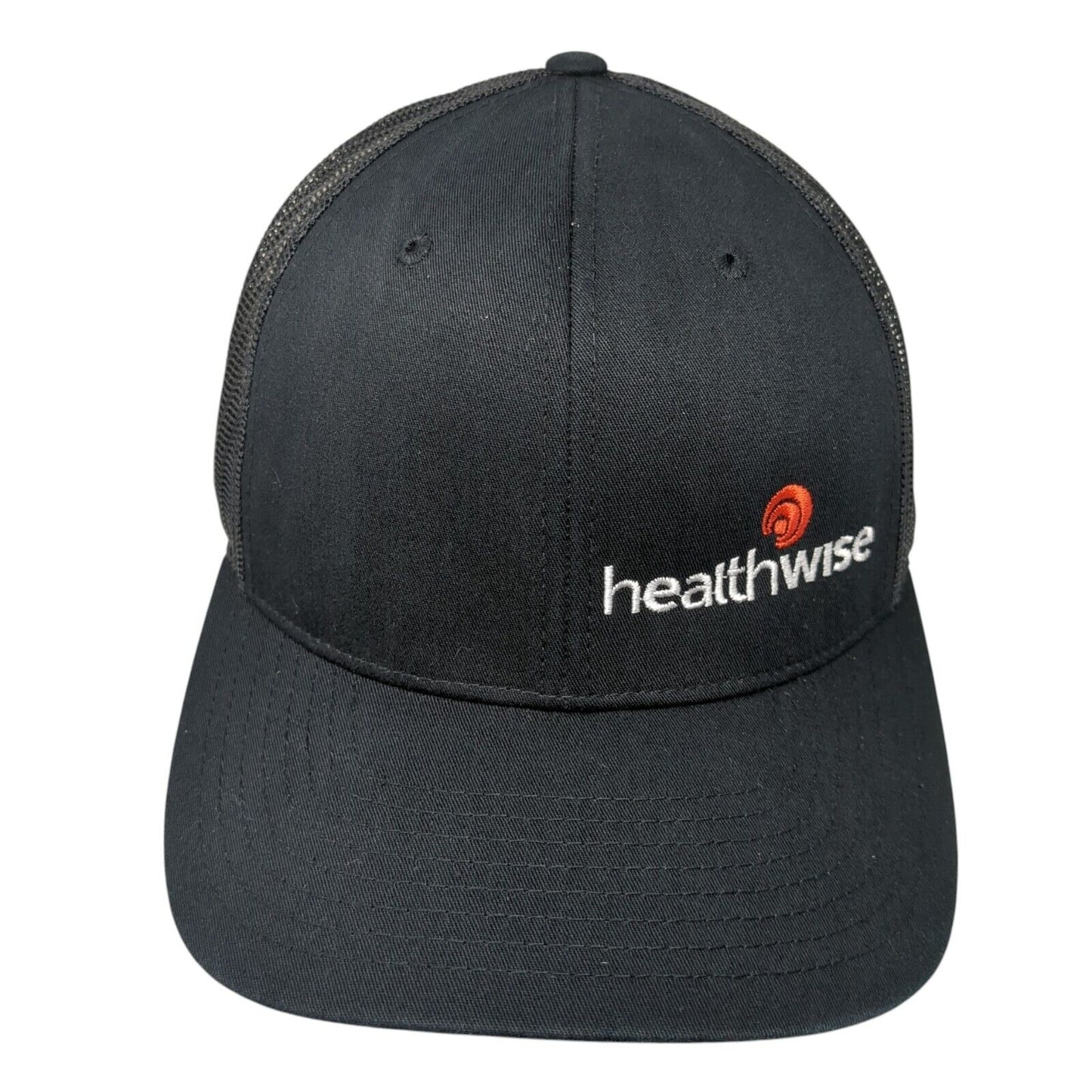 Healthwise Snapback Mesh Back Trucker Hat Black One Size Solid 6 Panel