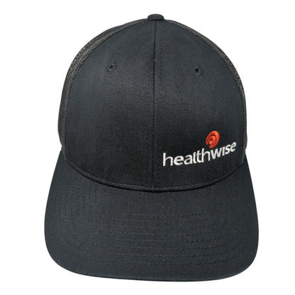 Healthwise Snapback Mesh Back Trucker Hat Black One Size Solid 6 Panel