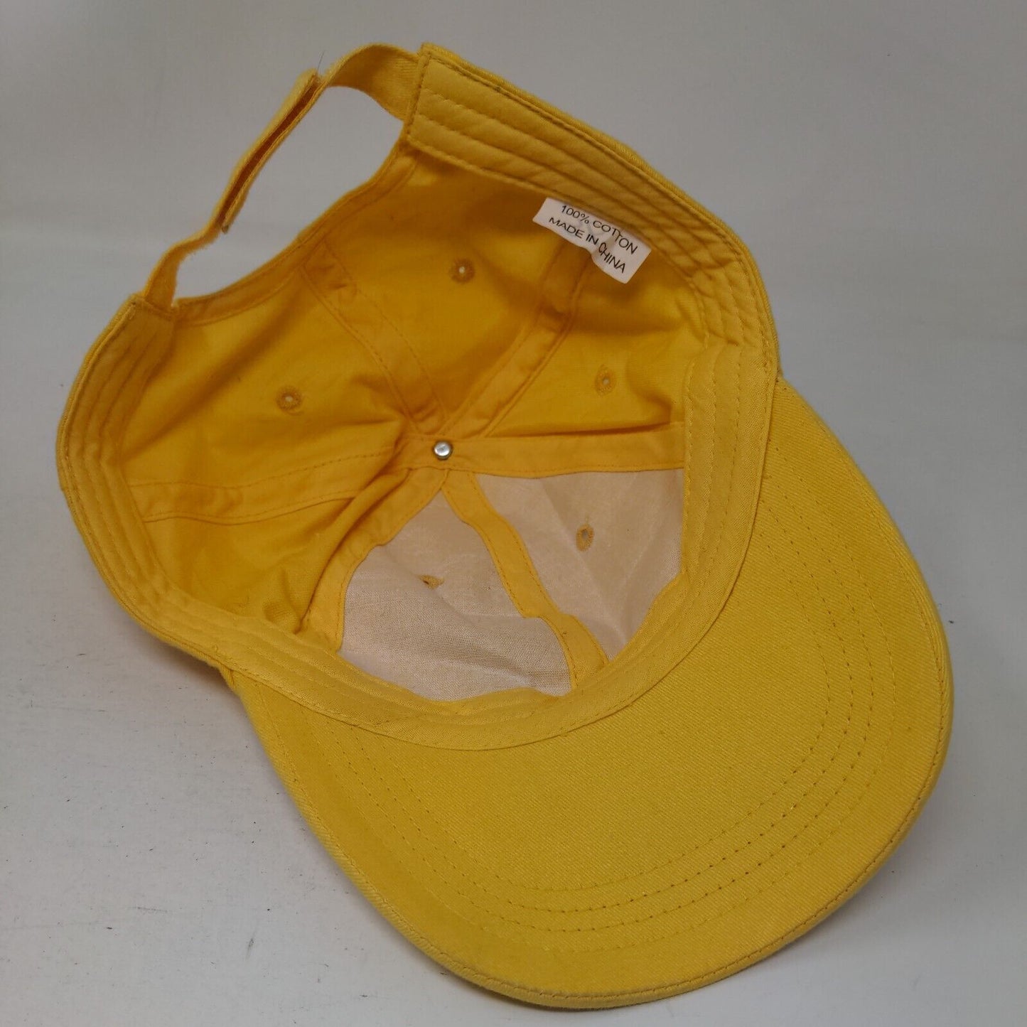 Unbranded Strapback Hat Yellow One Size Adjustable Solid 6 Panel Blank