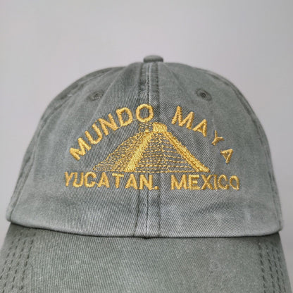 Mundo Maya Men's Strapback Hat Adjustable Green Embroidered Yucatan Mexico