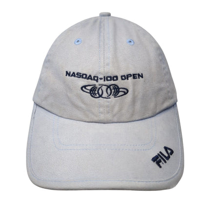Nasdaq-100 Open Slideback Baseball Cap Blue One Size Adjustable Embroidered FILA