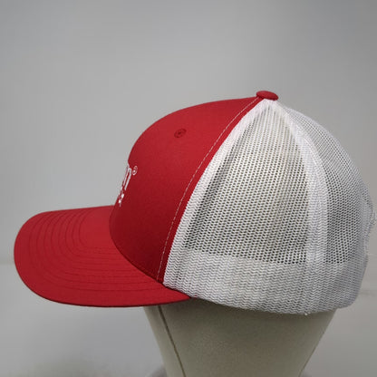 Yupoong Trucker Hat Red One Size Mesh Back Snapback Embroidered Sam Logo Cap
