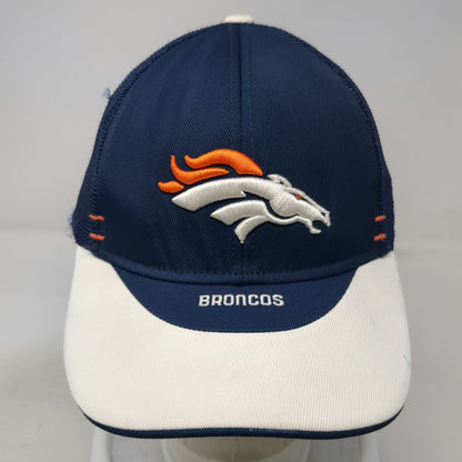 Denver Broncos NFL Reebok Blue One Size Mesh Back Stretch Fit Curved Brim Cap
