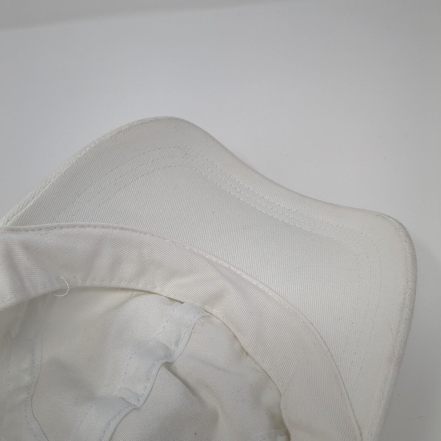 Unbranded Strapback Hat White One Size Adjustable Vented Holes 6 Panel Blank