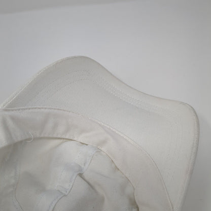 Unbranded Strapback Hat White One Size Adjustable Vented Holes 6 Panel Blank