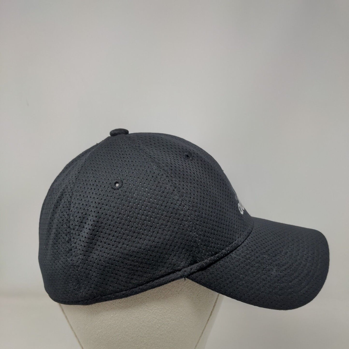 Adidas 3 Stripes Fitted Mesh Back Hat Black One Size Embroidered