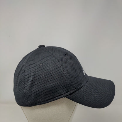 Adidas 3 Stripes Fitted Mesh Back Hat Black One Size Embroidered